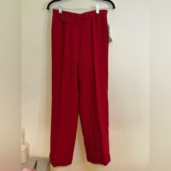 Vintage 1980s LAUREN Ralph Lauren Red Wool Tailored Trousers 6P - Picture 1 of 6